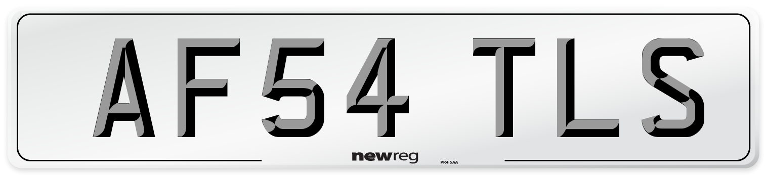 AF54 TLS Number Plate from New Reg